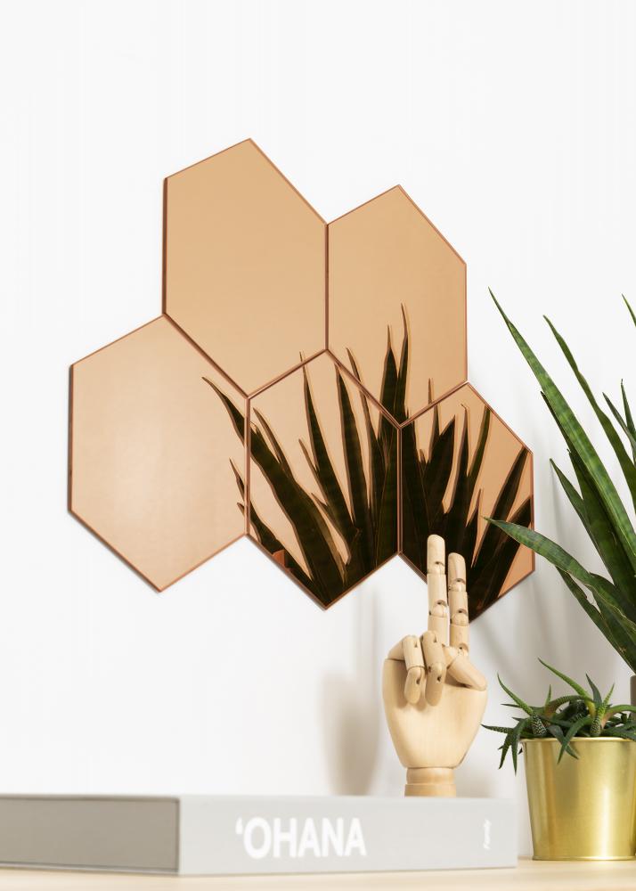 KAILA KAILA Mirror Hexagon Rose Gold 18x21 cm - 5-pack
