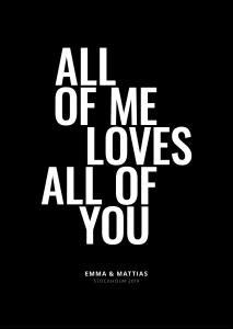 Personlig poster All of me - Black