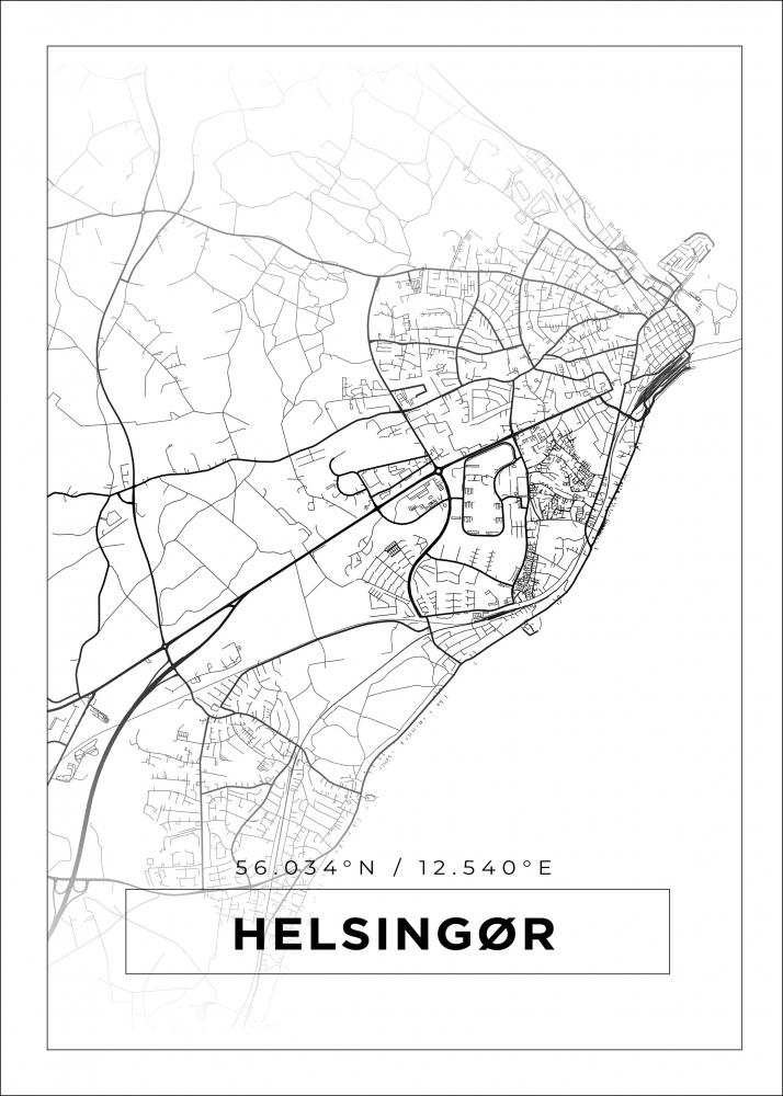 Bildverkstad Map - Helsingr - White Poster