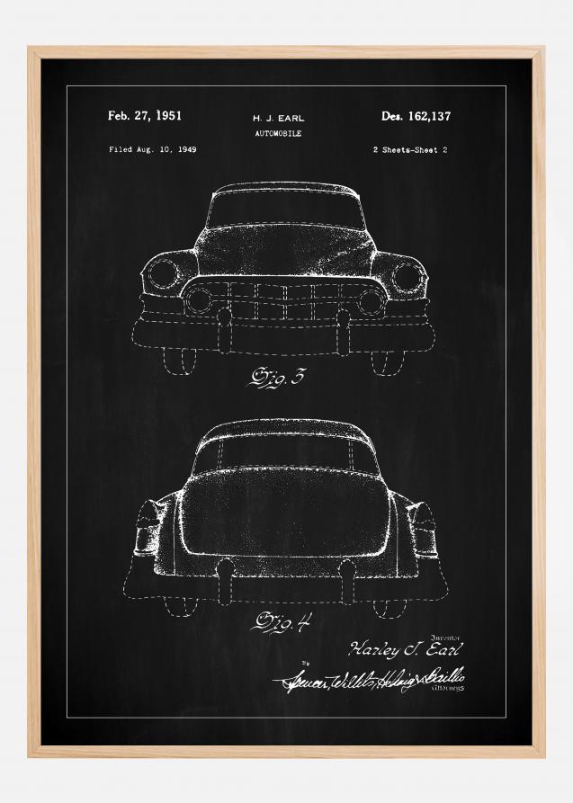 Bildverkstad Patent drawing - Cadillac II - Black Poster