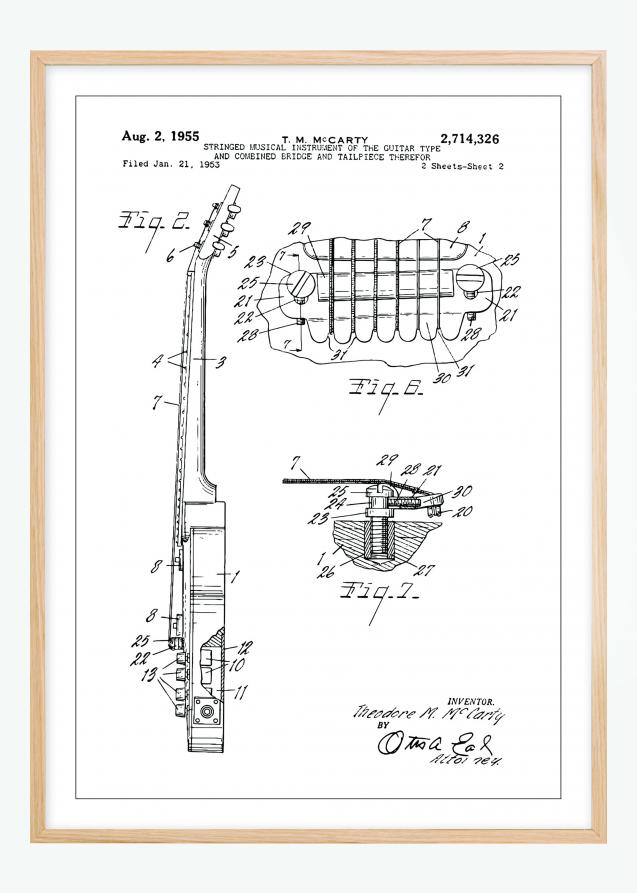 Bildverkstad Patent drawing - Electric guitar II Poster