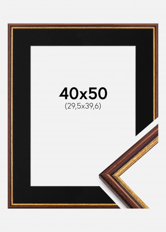 Ram med passepartou Frame Horndal Brown 40x50 cm - Picture Mount Black 12x16 inches