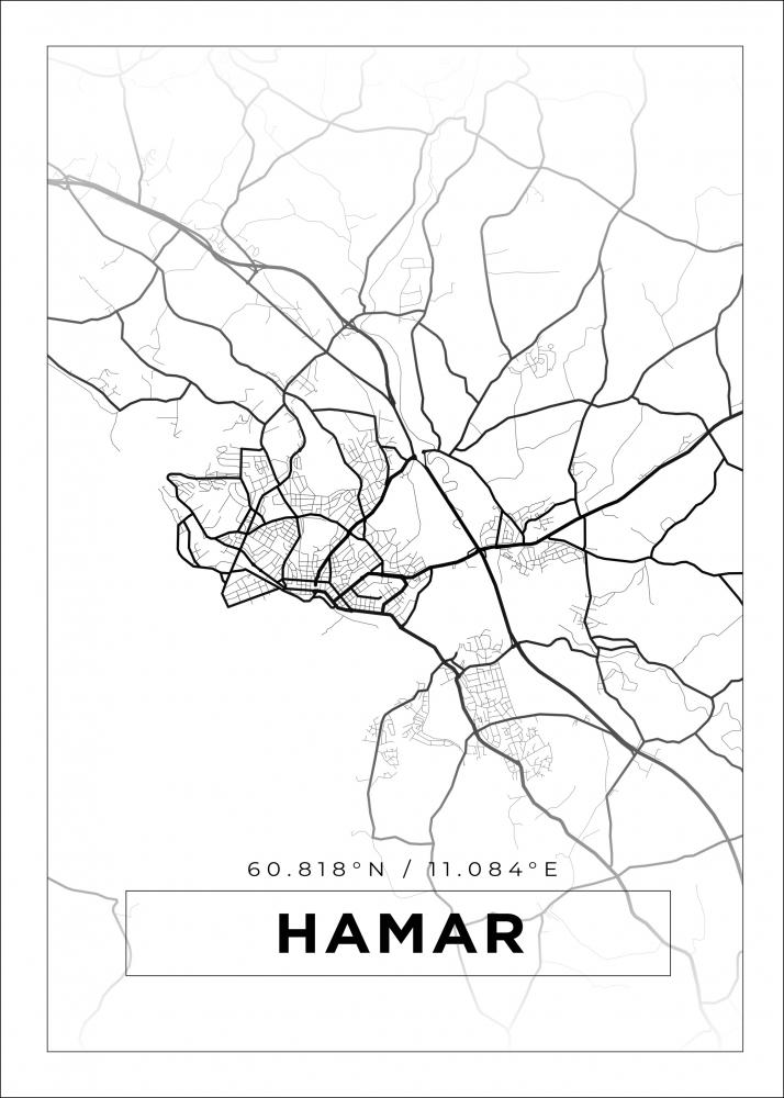 Bildverkstad Map - Hamar - White Poster