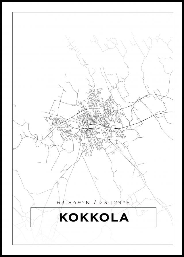 Bildverkstad Map - Kokkola - White Poster