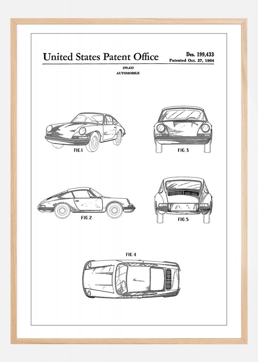 Buy Patent Print - Porsche 911 Carrera - White Poster here