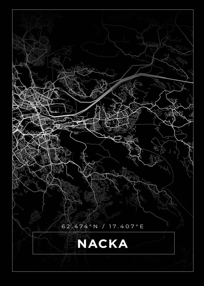 Bildverkstad Map - Nacka - Black Poster