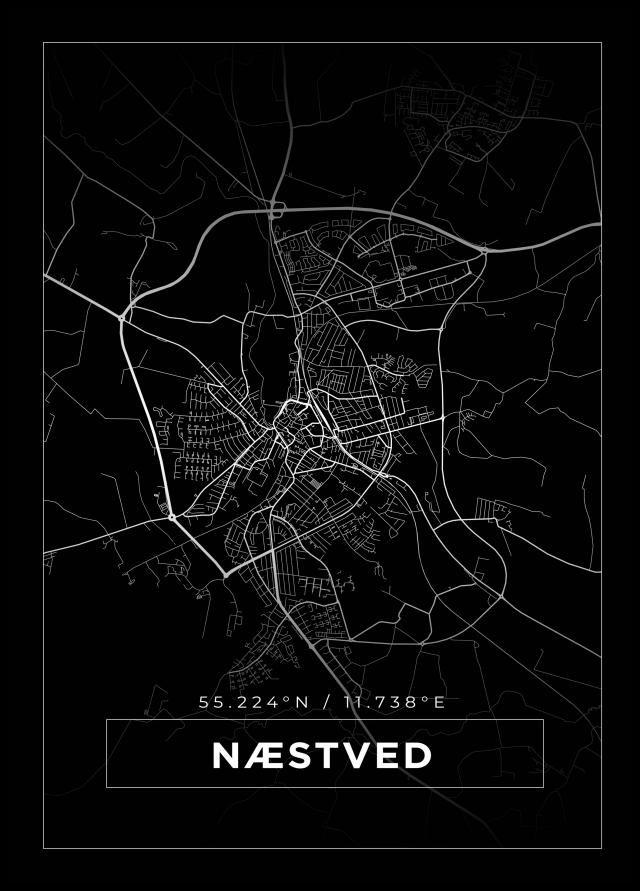 Bildverkstad Map - Næstved - Black Poster
