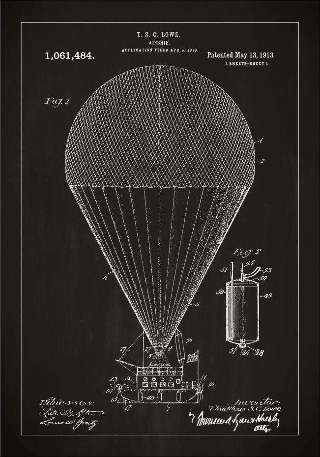 Bildverkstad Patent drawing - Airship - Black Poster