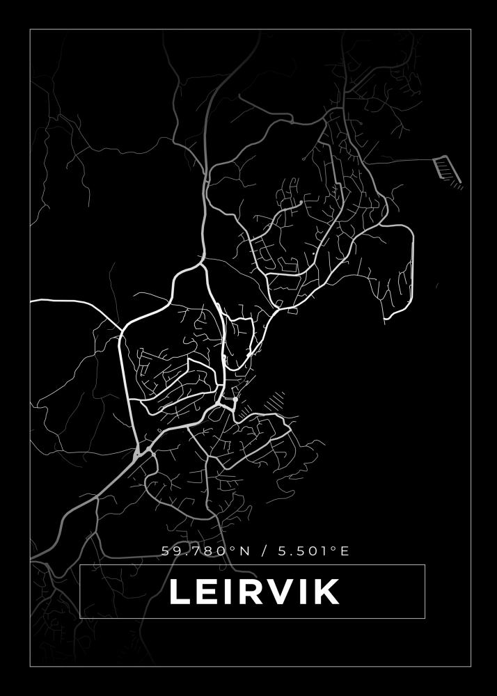Bildverkstad Map - Leirvik - Black Poster