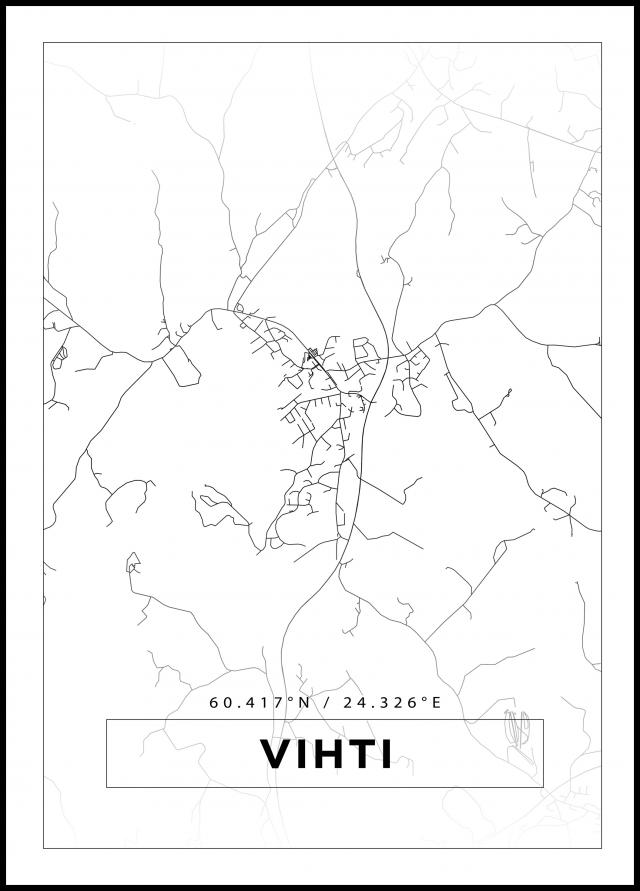 Bildverkstad Map - Vihti - White Poster