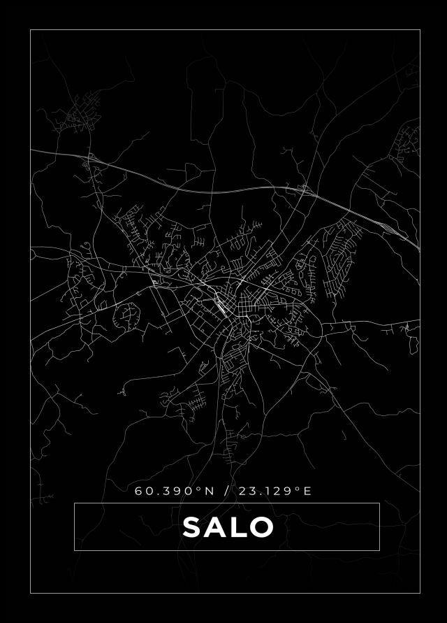 Bildverkstad Map - Salo - Black Poster