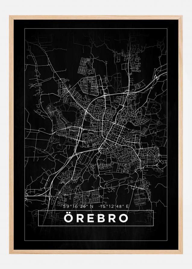 Bildverkstad Map - Örebro - Black Poster