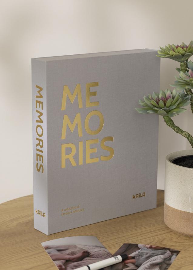 KAILA KAILA MEMORIES Grey - Coffee Table Photo Album (60 Black Pages)