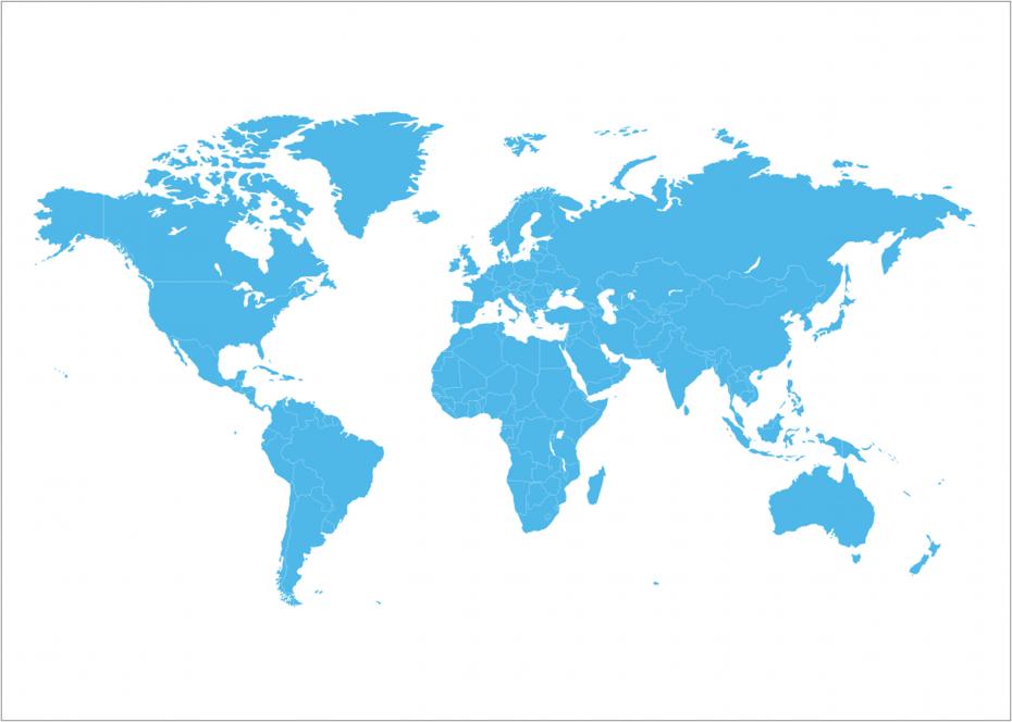 Bildverkstad World map Blue Poster