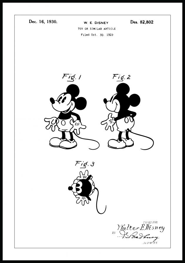 Lagervaror egen produktion Patent drawing - Disney - Mickey Mouse Poster