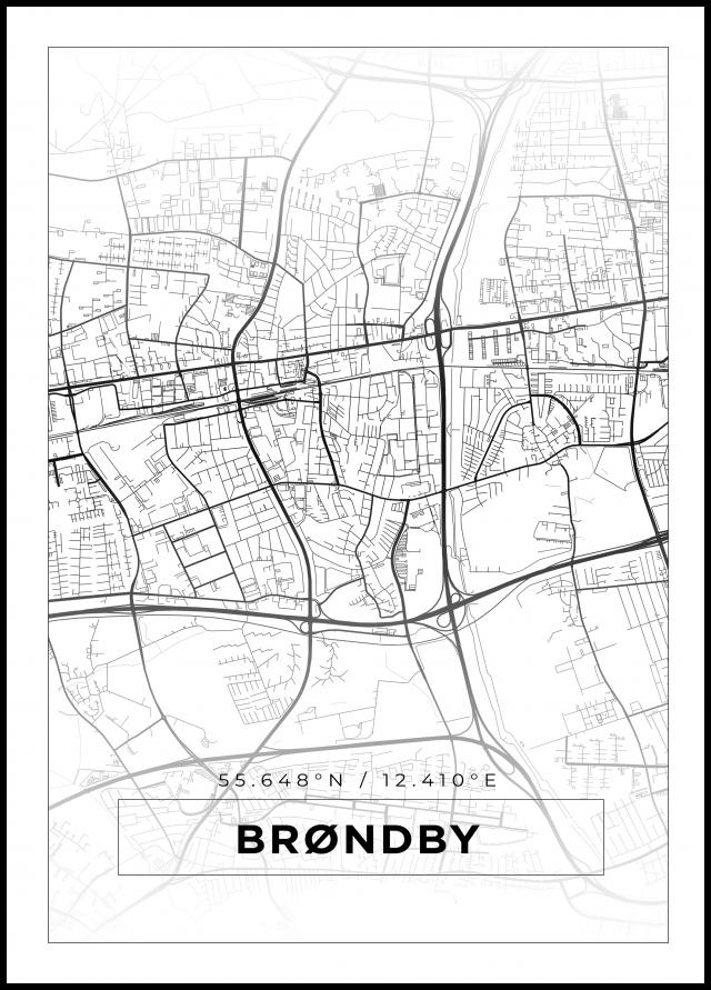 Bildverkstad Map - Brøndby - White Poster