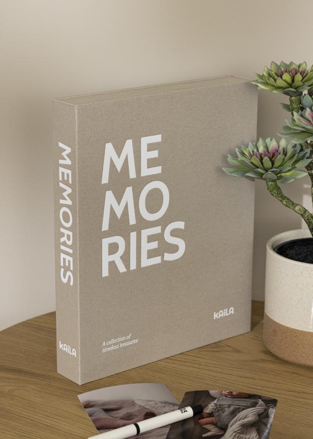 KAILA KAILA MEMORIES Grey/White - Coffee Table Photo Album (60 Black Pages)