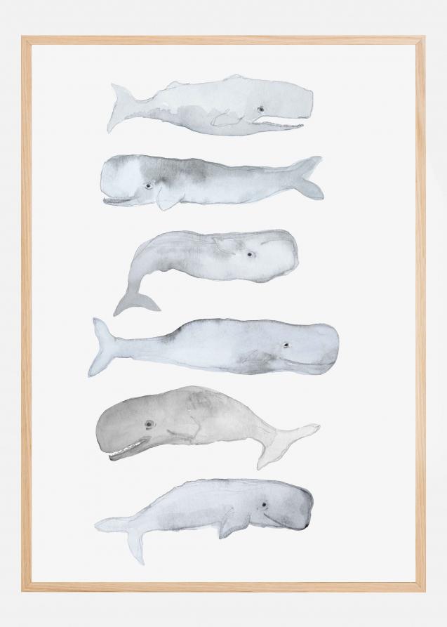 Bildverkstad Kids Line Whale Art Poster