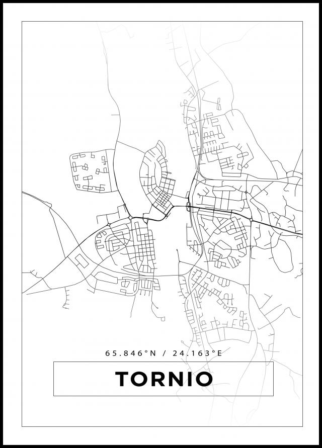 Bildverkstad Map - Tornio - White Poster