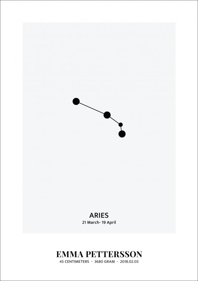 Personlig poster Aries - Star Sign