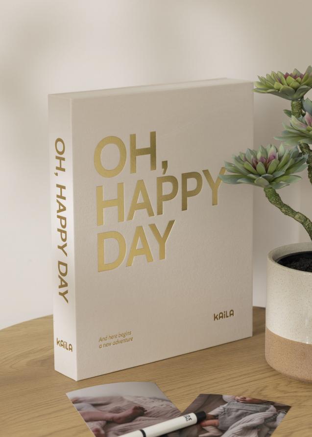 KAILA KAILA OH HAPPY DAY Creme - Coffee Table Photo Album (60 Black Pages)