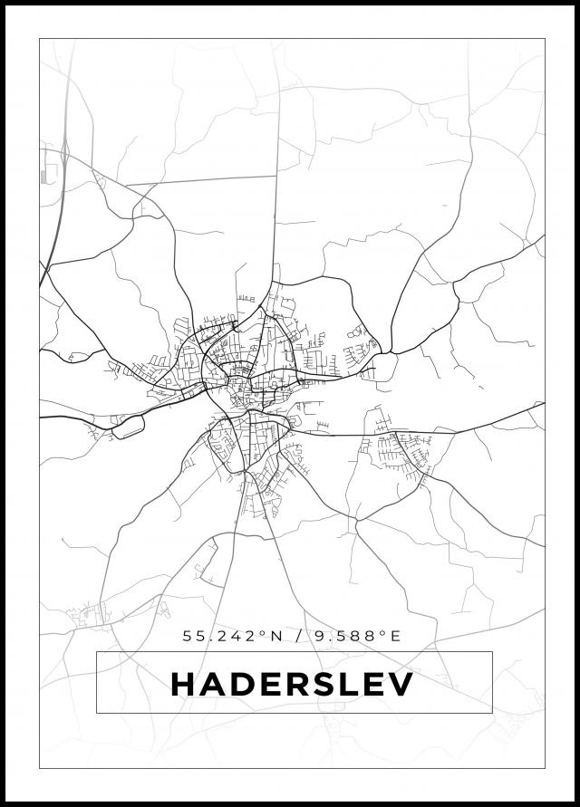 Bildverkstad Map - Haderslev - White Poster