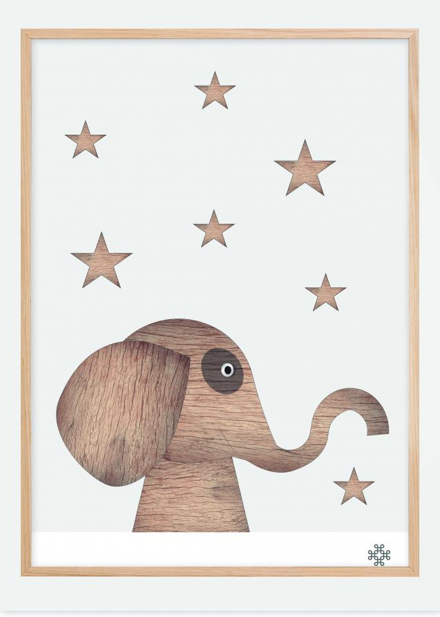 Bildverkstad Wood elephant Light Poster