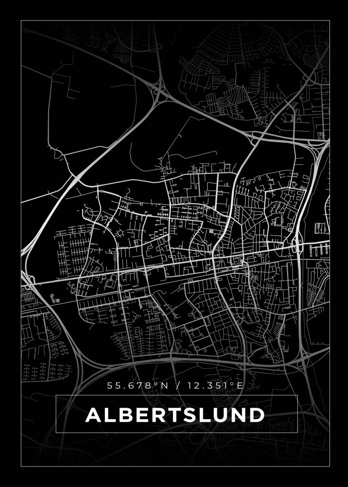 Bildverkstad Map - Albertslund - Black Poster