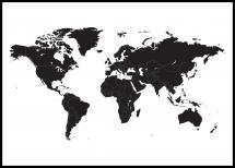Lagervaror egen produktion World map - Black Poster