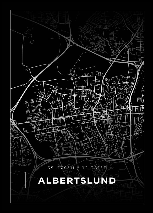 Bildverkstad Map - Albertslund - Black Poster