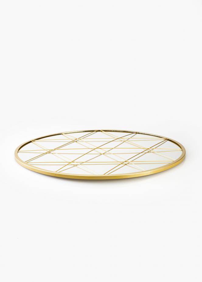 KAILA KAILA Round Mirror Triangles - Gold 35 cm 