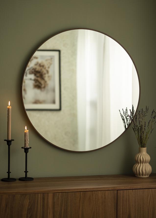 Artlink Mirror Modern Walnut 80 cm Ø