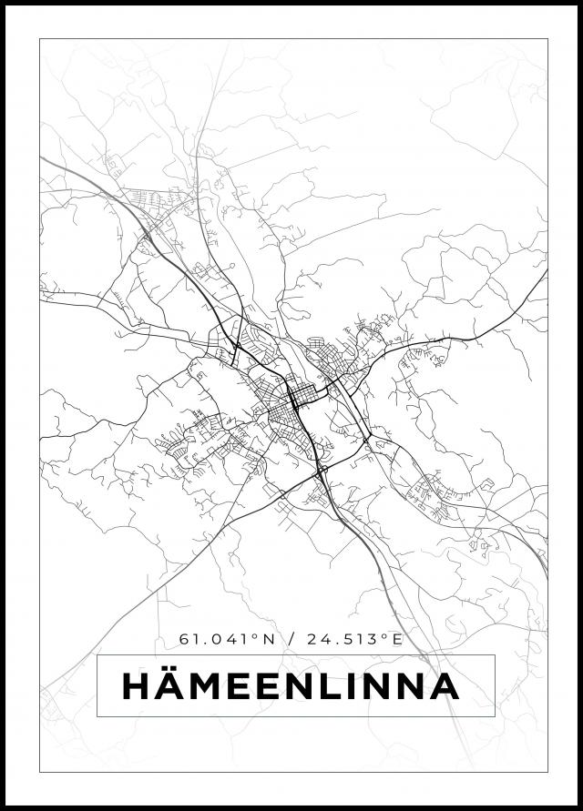Bildverkstad Map - Hämeenlinna - White Poster
