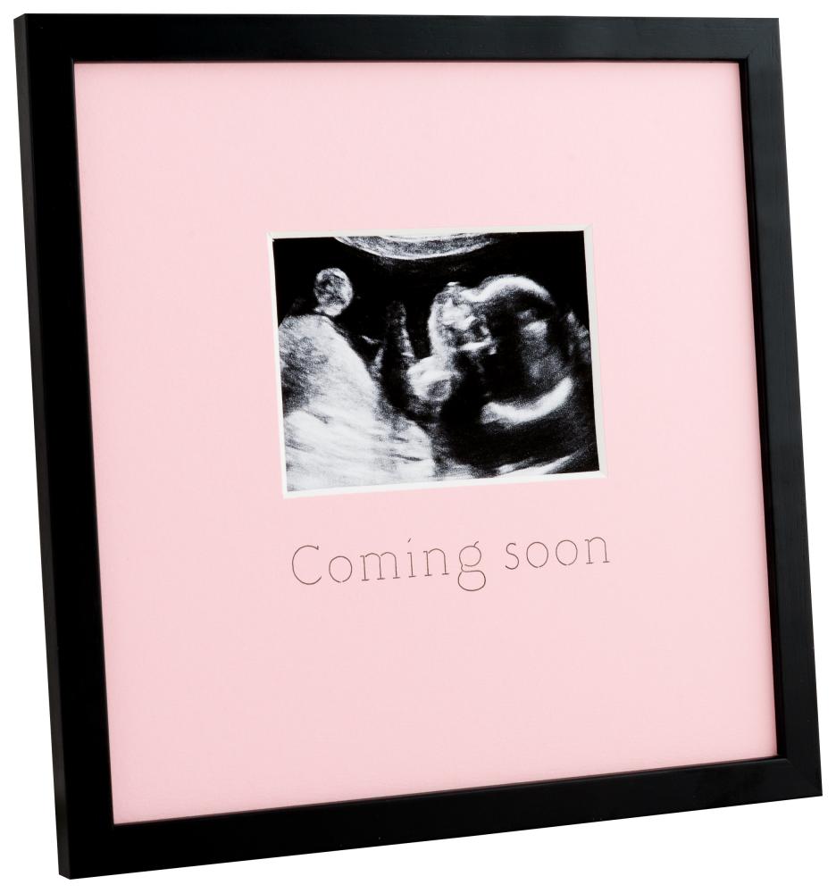 Egen tillverkning - Passepartouter Picture frame for ultrasound image - Coming soon - Pink - 20x20 cm