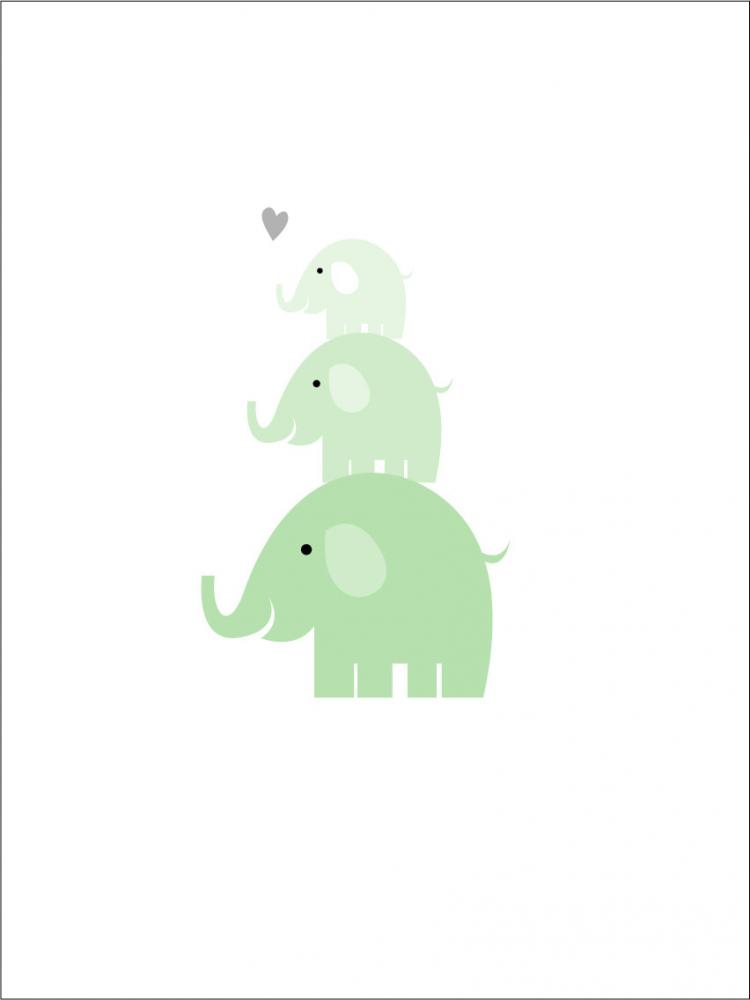 Malimi Posters Elephant Triss - Mint green Poster
