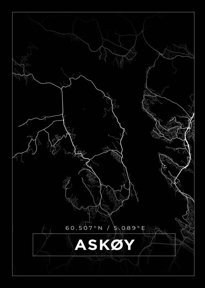 Bildverkstad Map - Asky - Black Poster