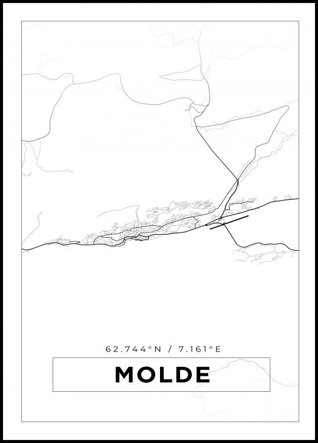 Bildverkstad Map - Molde - White Poster