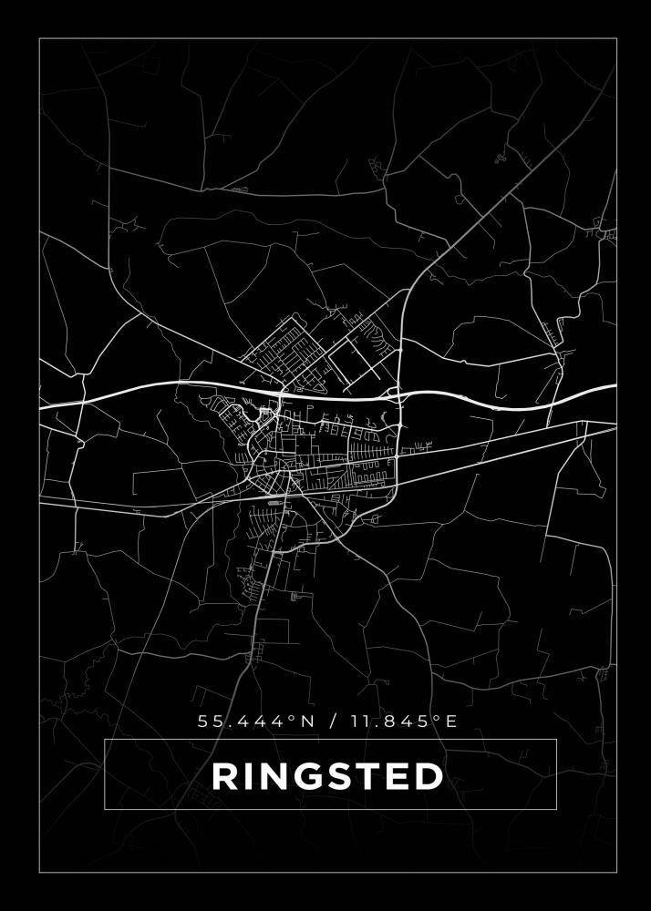Bildverkstad Map - Ringsted - Black Poster