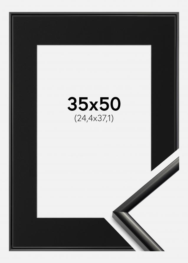 Ram med passepartou Frame New Lifestyle Black 35x50 cm - Picture Mount Black 10x15 inches