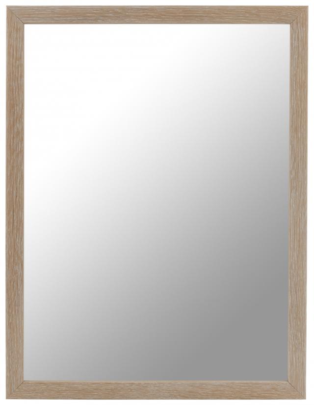 Spegelverkstad Mirror Birch ö - Oak not whitewashed - Custom Size
