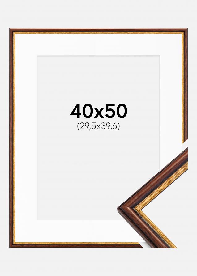 Ram med passepartou Frame Horndal Brown 40x50 cm - Picture Mount White 12x16 inches