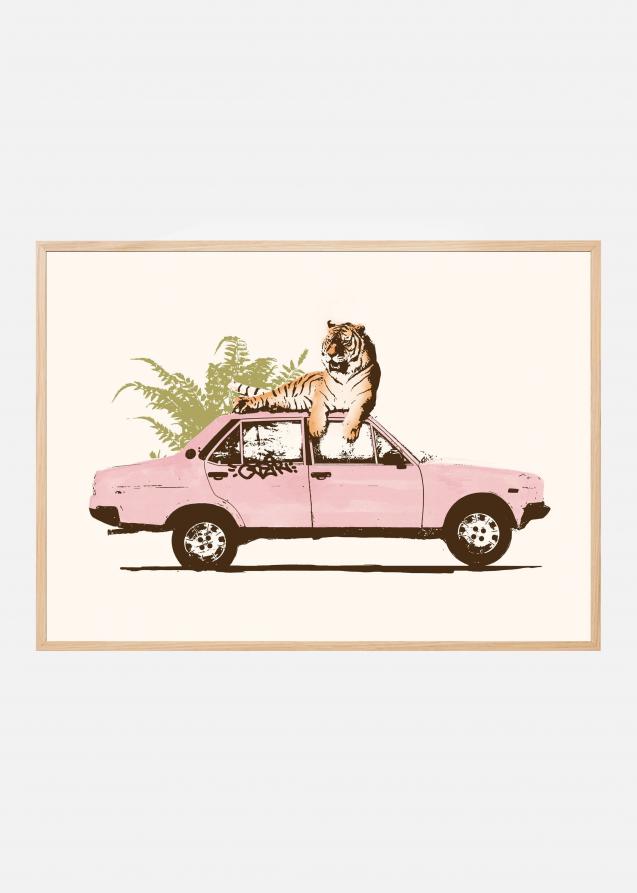Bildverkstad Tiger On Car Poster