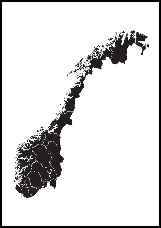 Bildverkstad Map - Norge - Black Poster