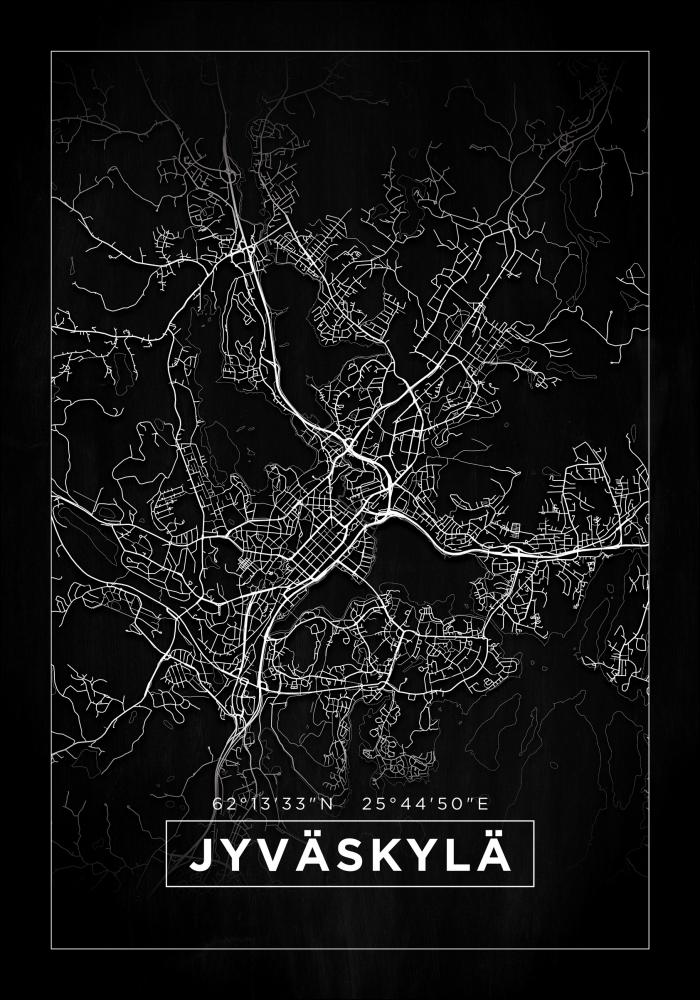 Bildverkstad Map - Jyvskyl - Black Poster
