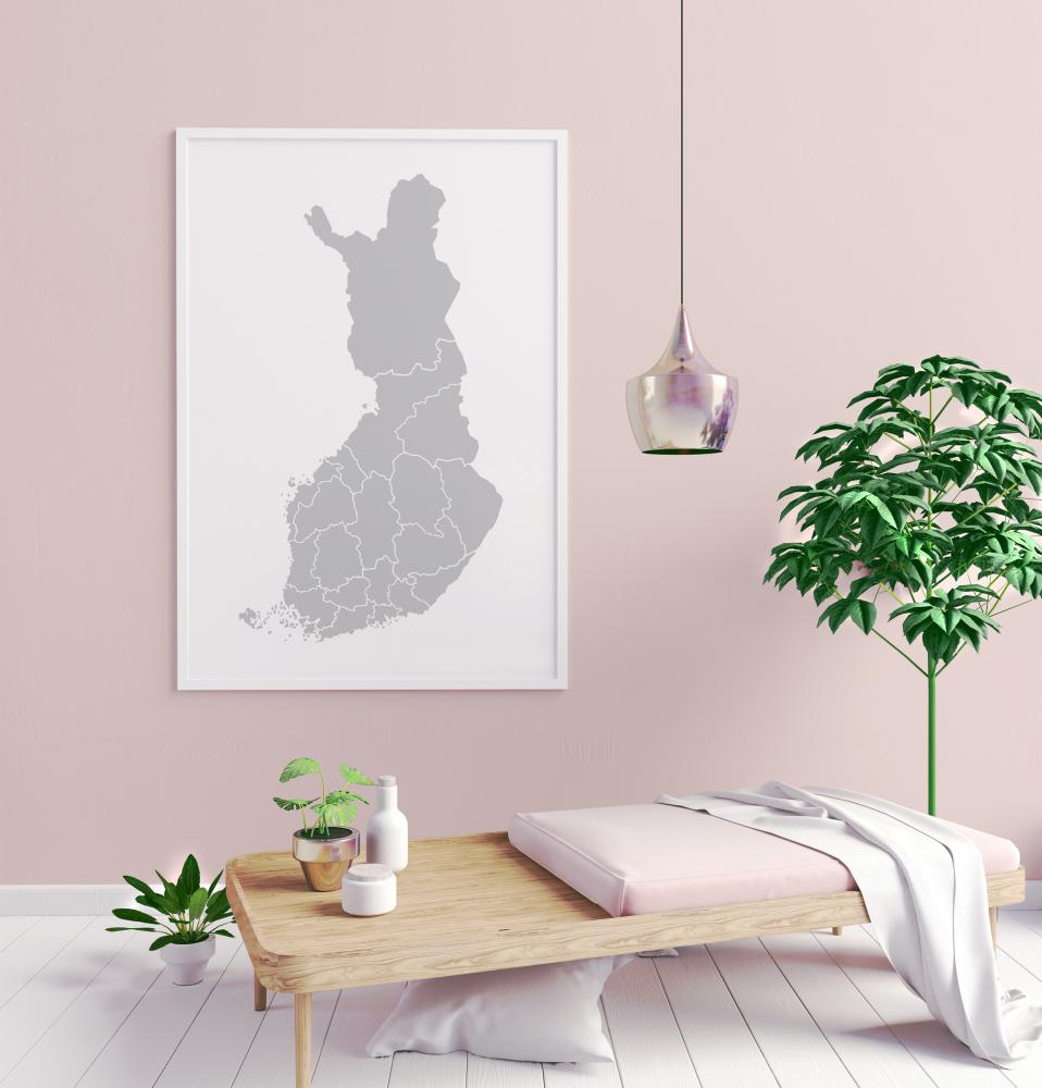 Bildverkstad Map - Finland - Grey Poster