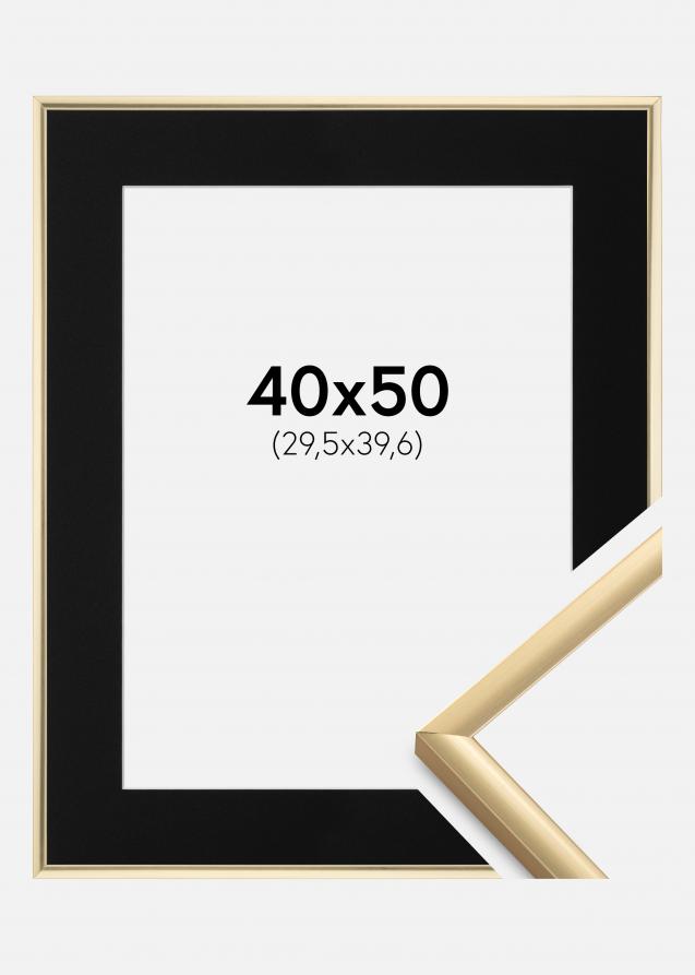 Ram med passepartou Frame New Lifestyle Gold 40x50 cm - Picture Mount Black 12x16 inches