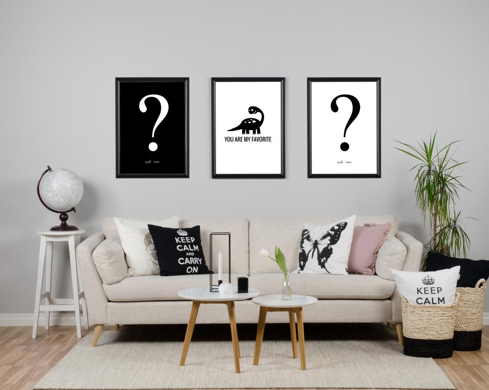 Malimi Posters Ask me - White with black print