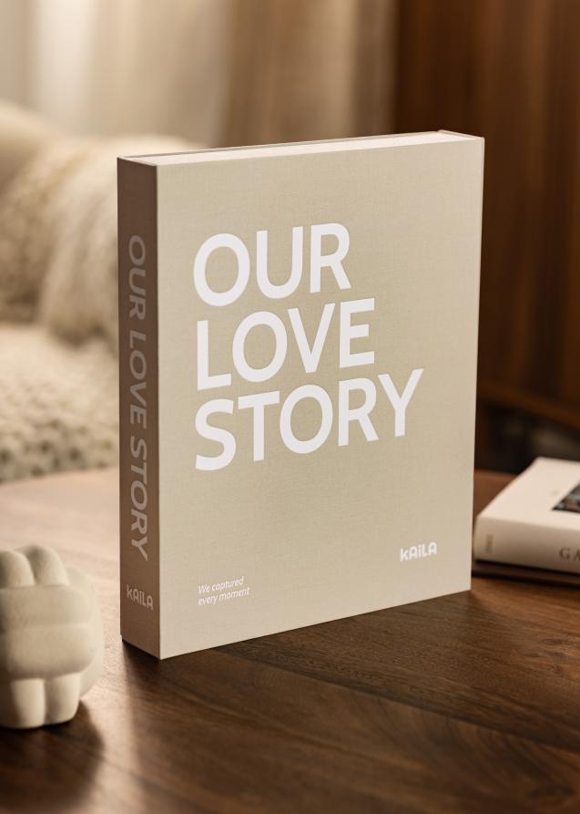 KAILA KAILA OUR LOVE STORY Grey - Coffee Table Photo Album (60 Black Pages)