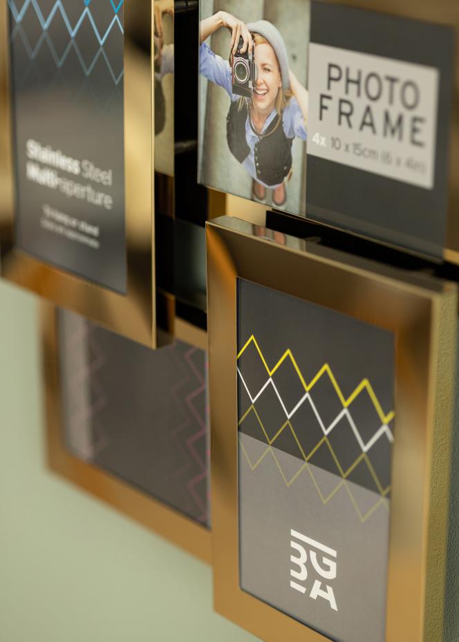 BGA Stainless Steel Collage Frame Gold - 4 Pictures
