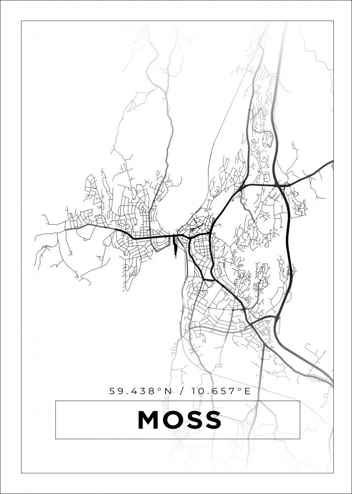 Bildverkstad Map - Moss - White Poster